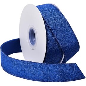 YAMA Green Glitter Wired Ribbon, 1-1/2 inch x 20 Yards, Green Christmas Wired Ribbon for Christmas Tree, Gift Wrapping, Wreath, Crafts, Bow Making and Party Decoration in Kuwait