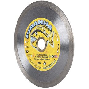 Delta Diamond Piranha Premium 4 1/2 Inch Tile Diamond Saw Blade, Continuous Rim, 7/8"-5/8" Arbor, Dry or Wet Cutting Porcelain & Ceramic Tiles (4.5") in Kuwait
