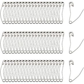 100Pcs Curved Safety Pins Size 3, 2" / 50mm Quilting Basting Pins, Bent Safety Pins for Quilting and Knitting (Sliver) in Kuwait