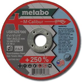عجلة القطع Metabo US616285000 M-Calibur، 4 1/2 بوصة × 1/16 بوصة × 7/8 بوصة in Kuwait
