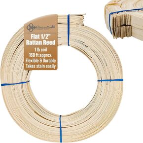 3/8" Flat Reed # 3 | 1 Pound Coil | Rattan Reed for Basket Weaving and Wicker Furniture Making | Basketry, Wicker Weaving and Wicker Repair Supplies | UA-38FR in Kuwait