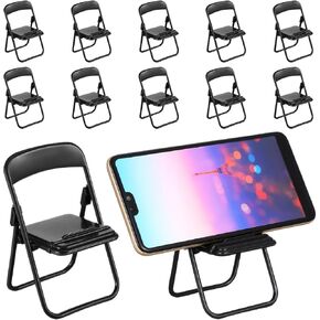 STOBOK 12pcs Mini Folding Chair Cell Phone Stand Holder Doll House Folding Chair Models 1:6 Scale Miniature Dollhouse Folding Chairs for Dollhouse Decor in Kuwait