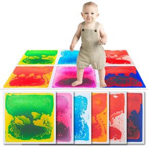 Art3d Liquid Sensory Floor Activity Tiles, 11.8"x11.8" Square, Multicolor, 6 Tiles in Kuwait