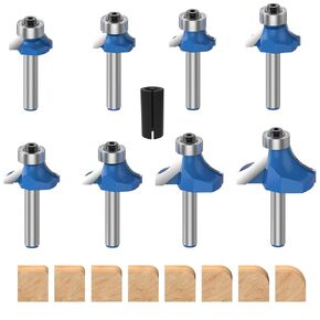 1/4 Inch Shank Cove Box Router Bit - 1/4" 5/16" 3/8" 1/2" Cutting Diameter Round Nose Woodworking Tool 4 Pcs in Kuwait
