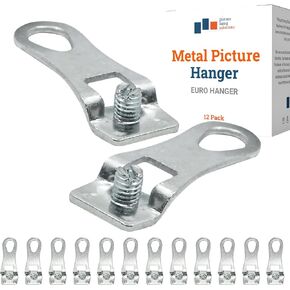 Metal Frame Euro D-Ring Picture Hangers for Metal Frames - 12 Pack - for Open-Type Frame Channels in Kuwait