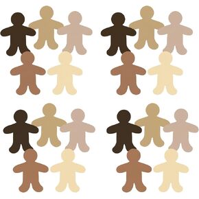 100 Pieces Person Multicultural Creative Cut-Outs People Shape Paper Cutout for Children to Design and Decorate Craft Group Projects, Unity in Diversity Kids' Craft Projects for School 5.5 Inch in Kuwait