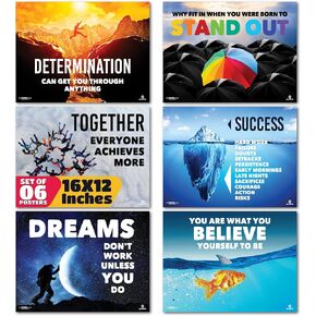 Sproutbrite Classroom Decorations - Sports High School Motivational Posters - Educational Inspirational Growth Mindset for Teacher and Students in Kuwait