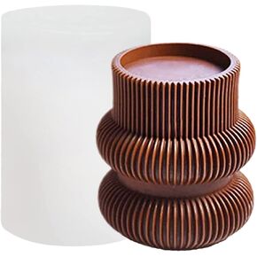 3D Conical Geometric Curved Column Silicone Candle Mould, 4.8in 3D Spiral Cone Shaped Mould for Candle Making Aroma Soy Wax Soap Plaster Epoxy Resin,Abstract Tree Molds for Christmas Gifts(M) in Kuwait