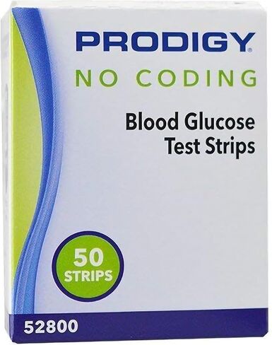 Prodigy 52800 No Coding Blood Glucose Test Strips, Box of 50 Strips in Kuwait