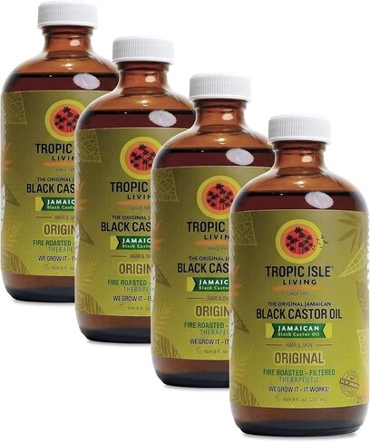 Tropic Isle Living Jamaican Black Castor Oil - Plastic PET Bottle 8oz | For Hair Growth Oil, Skin Conditioning, Eyebrows & Eyelashes, Scalp and Nail Care in Kuwait