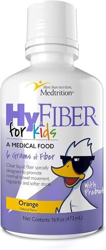 Medtrition HyFiber Liquid Fiber for Kids in Only One Tablespoon, Supports Regularity and Softer Stools, FOS Prebiotics for Gut Health, 6 Grams of Fiber, 32 Servings per Bottle (6 Bottles) in Kuwait