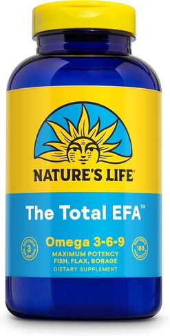 Nature's Life The Total EFA Fish Oil w/Organic Flaxseed & Borage Oils | 1200 mg | Skin, Heart & Memory | 90 Softgel in Kuwait