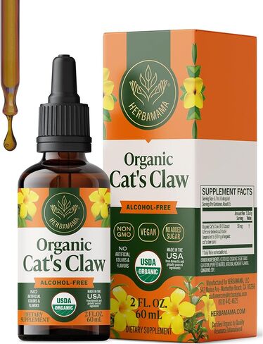 Cats Claw Tincture - Organic Cat’s Claw Herb Drops - Uncaria Tomentosa Bark Liquid Extract - Alcohol-Free - Vegan Supplement - 2 fl oz in Kuwait