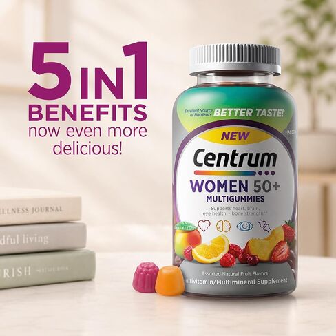 Centrum Silver Women's Multivitamin Gummy for Women 50 Plus, Multivitamin/Multimineral Supplement in Kuwait