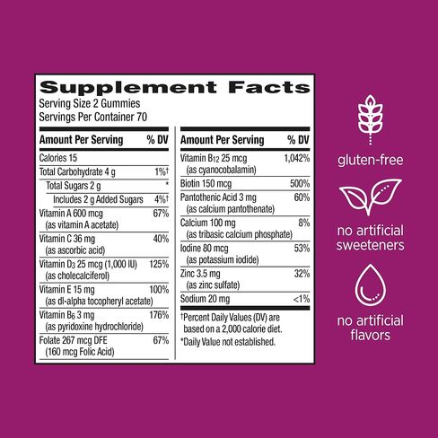 Centrum Silver Women's Multivitamin Gummy for Women 50 Plus, Multivitamin/Multimineral Supplement in Kuwait