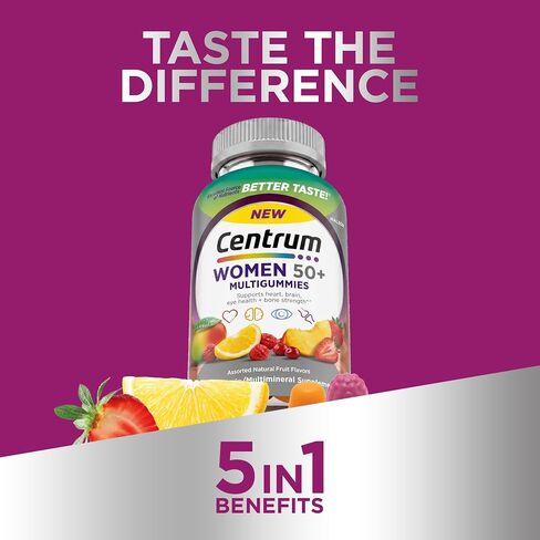 Centrum Silver Women's Multivitamin Gummy for Women 50 Plus, Multivitamin/Multimineral Supplement in Kuwait