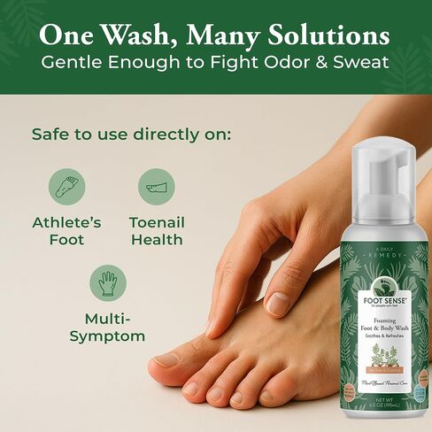 Tea Tree Oil Foaming Therapeutic Soap & Foot Wash Made in USA Promotes Healthy Skin, Feet & Nails Fights Foot Odor, Eczema, Athlete's Foot 6.5 Oz in Kuwait
