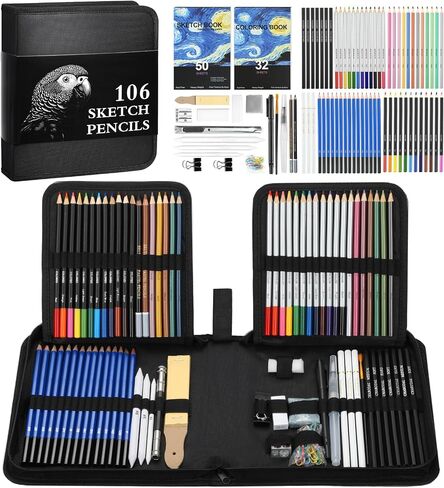 COOL BANK 72 Professional Watercolor Pencils with 2 x 50 Page Drawing Pad for Coloring Books, Artist Pencils Set, Premium Artist Lead with Vibrant Colors, Ideal for Coloring, Blending and Layering in Kuwait