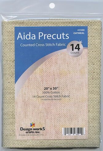 Design Works Crafts 14 Count Aida Fabric Pre-Cut, Antique White in Kuwait
