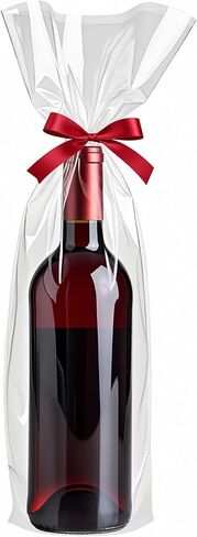 Morepack 8x16 Inches Cellophane Bags,100Pieces Clear Cellophane Gift Bags for Wine Bottles in Kuwait