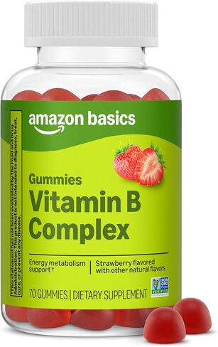 Amazon Elements - B-Complex, Supports Immune and Normal Energy Metabolism, 70 Gummies, 70-Day Supply, Vegan, Non-GMO (Previously Revly) in Kuwait