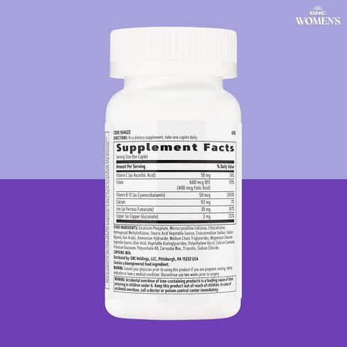 GNC Women's Iron Complete Multivitamin, 60 Caplets, Enhances Ability to Absorb Iron in Kuwait