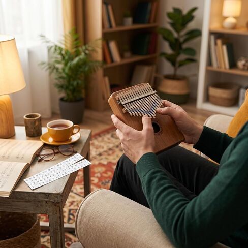 3 قطع 17 مفتاحًا من ملصقات بيانو الإبهام، ملصقات الموظفين من كاليمبا، ملصقات مفاتيح الأزرار، ملصقات تزيين النوتات الموسيقية للمبتدئين والأطفال (أبيض) in Kuwait