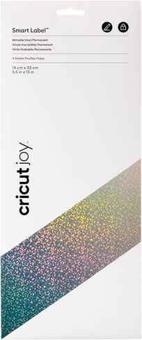 Cricut Smart Permanent Vinyl (5.5in x 13(4), Silver Holographic) for Joy machine - matless cutting for shapes up to 4ft, & repeated cuts up to 20ft in Kuwait