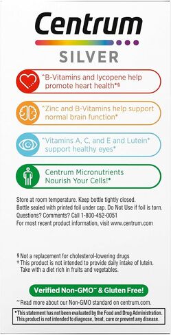 Centrum Silver Adult (80 Count) Multivitamin/Multimineral Supplement Tablet, Vitamin D3, Age 50+ in Kuwait