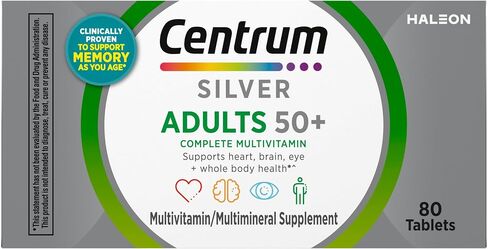 Centrum Silver Adult (80 Count) Multivitamin/Multimineral Supplement Tablet, Vitamin D3, Age 50+ in Kuwait