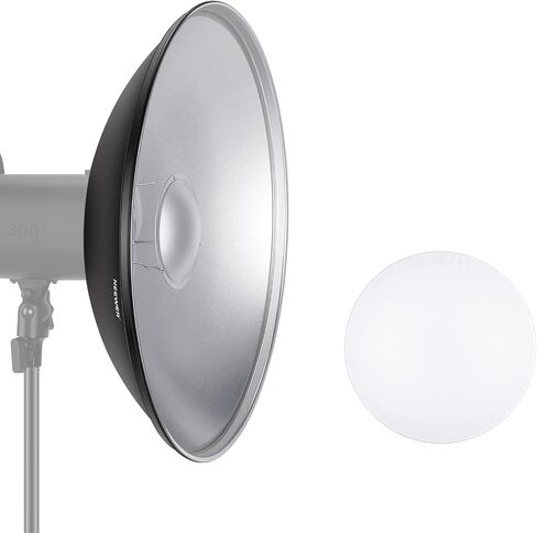 NEEWER 16"/41cm Aluminum Standard Reflector Beauty Dish with White Diffuser Sock for Bowens Mount Studio Strobe Flash Light, NEEWER Vision 4 ML300 S101-300W S101-400W etc in Kuwait
