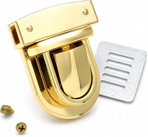 CRAFTMEMORE 1-1/4 Inch Press Lock Purse Lock Catch Lock Quality Purse Bag Clasp Hardware Pack of 1 Lock YB2234 (Brushed Brass) in Kuwait