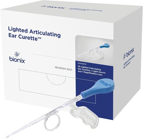 Bionix - Lighted InfantScoop Ear Curette Tool, Earwax Removal Tool, Helps Remove Wax Buildup, Safe Earwax Removal, Convenient & Easy-to-Use, Ideal for Healthcare Providers, Single-Use (52 Piece Set) in Kuwait