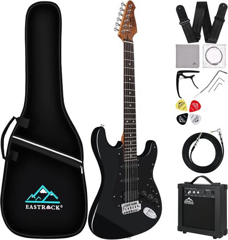 EASTROCK Electric Guitar 39" Full Size Solid Body Electric Guitar Kit for Beginner Girls & Adults with 10w Amp, Bag, Capo, Shoulder Strap, String, Cable, Picks, (Right-Handed, Purple) in Kuwait