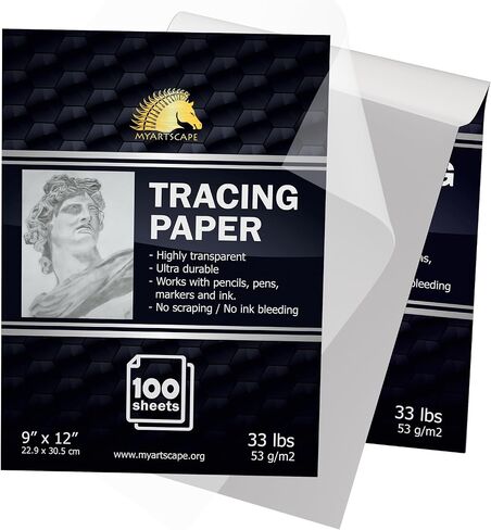 MyArtscape Tracing Paper Pad - 33lb - 9" x 12" - 100 Transparent Sheets - Artist Quality in Kuwait