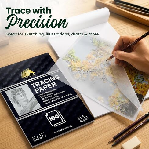 MyArtscape Tracing Paper Pad - 33lb - 9" x 12" - 100 Transparent Sheets - Artist Quality in Kuwait