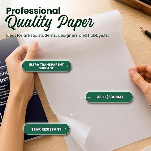 MyArtscape Tracing Paper Pad - 33lb - 9" x 12" - 100 Transparent Sheets - Artist Quality in Kuwait