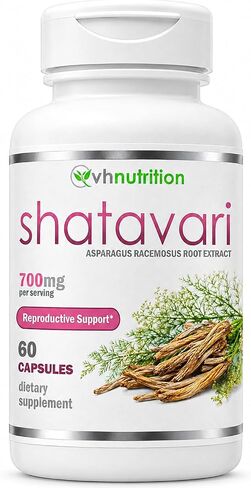 VH Nutrition SHATAVARI | Shatavari Capsules | 700mg Asparagus Racemosus Extract | Female Vitality* & Rejuvenation* | Natural Estrogen Balance* | 60 Capsules in Kuwait