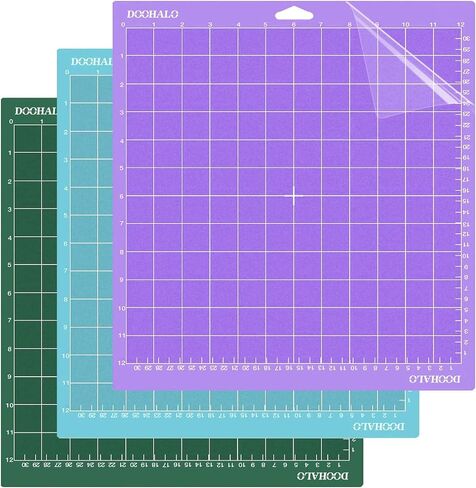 DOOHALO Cutting Mat for Silhouette Cameo 4 Cutting Machine Lightgrip Cutting Mat 12 X 12 inch 3 Pack Replacement Adhesive Mats for Silhouette Cut in Kuwait
