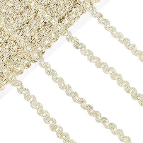 PH PandaHall 15M(16 Yards) 1/2"(14mm) Nylon Curve Pattern Gimp Braid Trim for Costume DIY Crafts Sewing Jewelry Making Home Decoration, Creamy White in Kuwait
