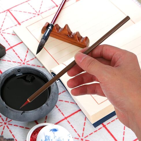 jojofuny Sumi Ink Sumi Ink Sumi Ink 10pcs Chinese Calligraphy Brush Japanese Sumie Drawing/Painting Brush Watercolor Ink Brushes Set for Professional Beginner Groove Calligraphy Inkwell in Kuwait