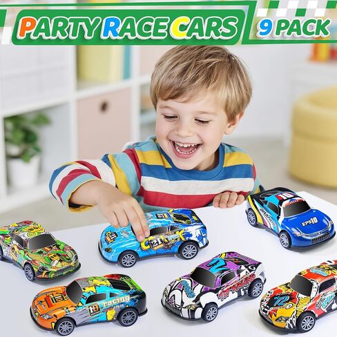 4.2" Toy Cars Metal Race Cars Vehicles 9 Pack, Pull Back Cars Toys for Boys, Girls, Toddlers, Kids 2,3,4,5,6,7 Years Old, Party Favors, Teacher Reward Prizes, Boy Birthday Gifts in Kuwait