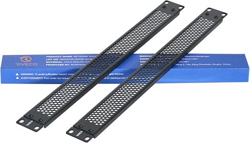 RIVECO 1U Vented Blank Panels for Rack & Cabinets Front Cover Panel 19-Inch Server & Network Rack Mount 2 PCS Black in Kuwait