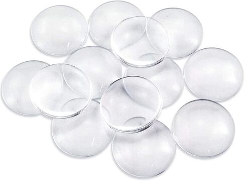 Faxco 30-Pieces Transparent Glass cabochons, Clear Glass Dome cabochon, Non-calibrated Round 1.57 inch/40mm for Photo Pendant Craft Jewelry Making in Kuwait