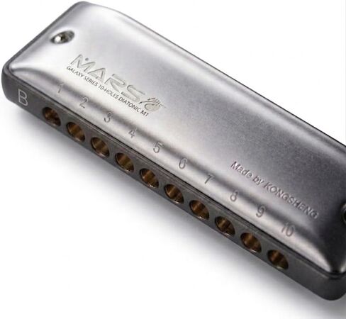 KONGSHENG Mars Harmonica,10 Hole Blues Harp Harmonica Diatonic Mouth Oragn Key of C with Grey Plastic Comb for Beginners, Adults and Professional… in Kuwait