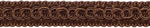 DÉCOPRO 13.5 Yards of 1/2 inch Basic Trim Decorative Gimp Braid, Style# 0050SG Color: Mocha - D2, (41 Ft / 12.5 Meters) in Kuwait