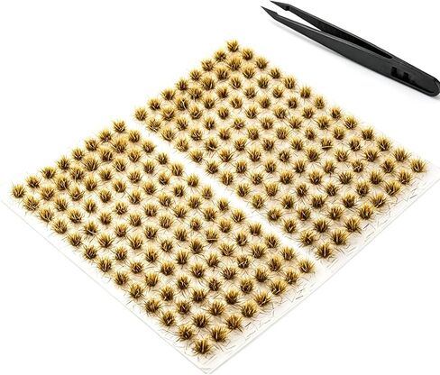 208 Pcs Static Grass Model Grass Tufts Railway Artificial Grass Miniature Grass Tuft Terrain Kit for DIY Model Railway Fairy Garden Diorama Scenery (Set B) in Kuwait