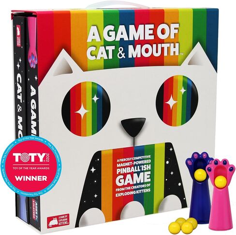 A Game of Cat and Mouth by Exploding Kittens - 2 Players - Ages 7+ - 15 Minutes to Play - Magnet Powered Pinball Game - Ideal for Couple, Family Night, Kid and Adult in Kuwait