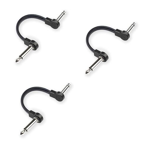 Flat Low Profile Guitar Patch Cable 6 inch for Effects Pedals, 1/4 inch Right-Angle, Red, 3-Pack New Version in Kuwait