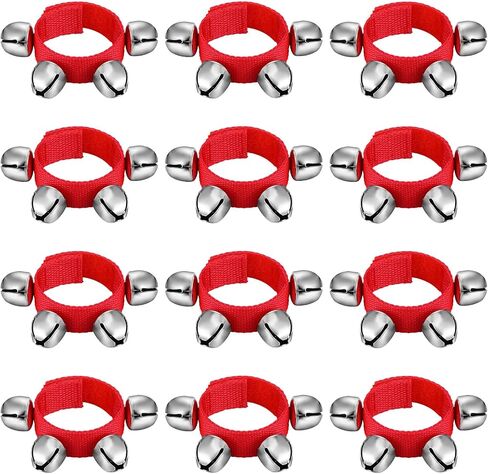 LEIFIDE 12 Pcs Christmas Wrist Band Bells Bracelets Wrist Band Shaking Bells Musical Instruments Adjustable Bells Rhythm Wristband Bells for School Family Adults Christmas Party Favors in Kuwait